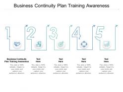 Business continuity plan training awareness ppt powerpoint presentation slides cpb