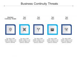 Business continuity threats ppt powerpoint presentation styles brochure cpb