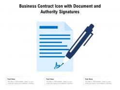 Business contract icon with document and authority signatures