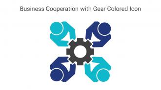 Business Cooperation With Gear Colored Icon In Powerpoint Pptx Png And Editable Eps Format