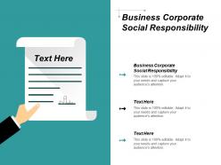 Business corporate social responsibility ppt powerpoint presentation portfolio visuals cpb
