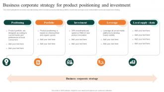 Business Corporate Strategy For Product Positioning And FMCG Manufacturing Company