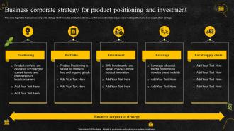 Business corporate strategy for product positioning and food and beverage company profile