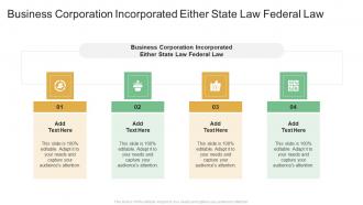Business Corporation Incorporated Either State Law Federal Law In Powerpoint And Google Slides Cpb