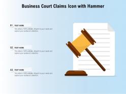 Business court claims icon with hammer
