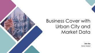 Business Cover With Urban City And Market Data PPT Information AT