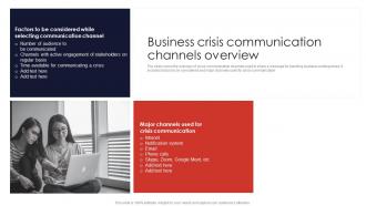 Business Crisis Communication Channels Overview Contingency Planning And Crisis Communication