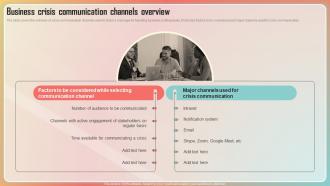 Business Crisis Communication Channels Overview Key Stages Of Crisis Management