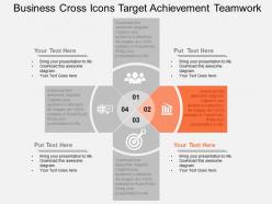 Business cross icons target achievement teamwork flat powerpoint design