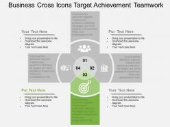 Business cross icons target achievement teamwork flat powerpoint design