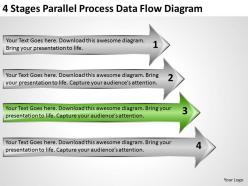 Business cycle diagram 4 stages parallel process data flow powerpoint templates