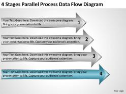 Business cycle diagram 4 stages parallel process data flow powerpoint templates