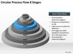 Business cycle diagram circular process flow six 8 stages powerpoint templates