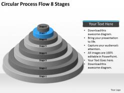 Business cycle diagram circular process flow six 8 stages powerpoint templates