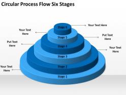 Business cycle diagram circular process flow six stages powerpoint templates