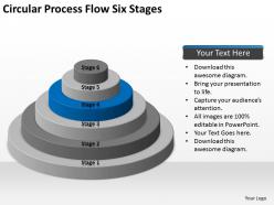 Business cycle diagram circular process flow six stages powerpoint templates