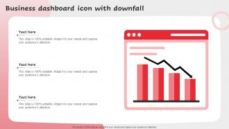 Business Dashboard Icon With Downfall