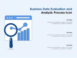 Business data evaluation and analysis process icon