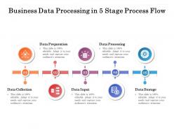 Business data processing in 5 stage process flow