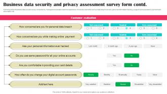 Business Data Security And Privacy Assessment Survey Form Survey SS Idea Interactive