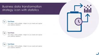 Business Data Transformation Strategy Icon With Statistics