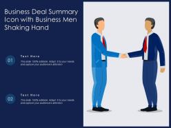 Business Deal Summary Icon With Business Men Shaking Hand