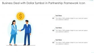 Business deal with dollar symbol in partnership framework icon