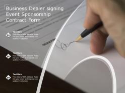 Business dealer signing event sponsorship contract form