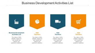 Business Development Activities List Ppt Powerpoint Presentation Visuals Cpb