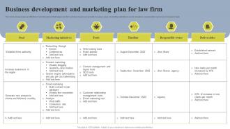 Business Development And Marketing Plan For Law Firm