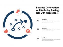 Business development and marketing strategy icon with megaphone