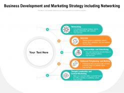 Business development and marketing strategy including networking