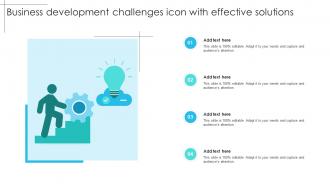 Business Development Challenges Icon With Effective Solutions