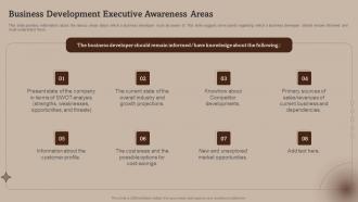 Business Development Executive Awareness Areas Business Development Strategies And Process