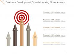 Business development growth hacking goals arrows ppt design