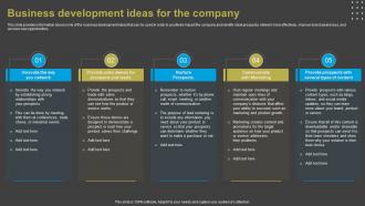Business Development Ideas For The Company Overview Of Business Development Ideas