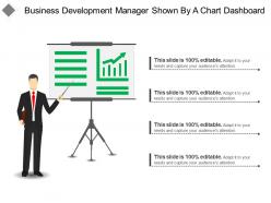 Business development manager shown by a chart dashboard