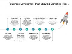 Business development plan showing marketing plan operational plan and management