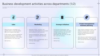 Business Development Planning Activities Across Departments