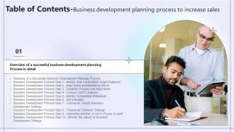 Business Development Planning Process To Increase Sales Table Of Contents