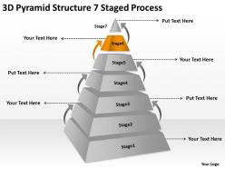 Business development process diagram 3d pyramid structre 7 staged powerpoint slides 0522