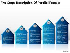 Business development process diagram five steps description of parallel powerpoint slides