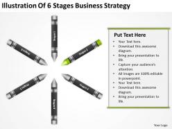Business development process diagram illustration of 6 stages strategy powerpoint slides