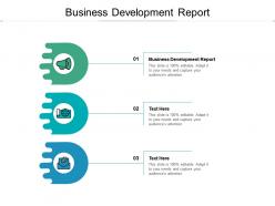 Business development report ppt powerpoint presentation pictures background images cpb