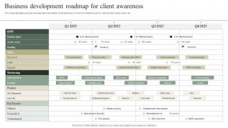 Business Development Roadmap For Client Awareness