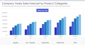 Business development strategy for startups company yearly sales forecast by product categories