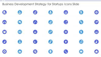Business development strategy for startups icons slide