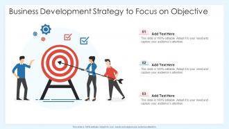 Business development strategy to focus on objective