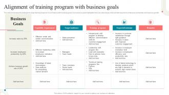 Business Development Training Alignment Of Training Program With Business Goals