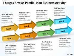 Business Diagram Chart 4 Stages Arrows Parallel Plan Activity Powerpoint Slides